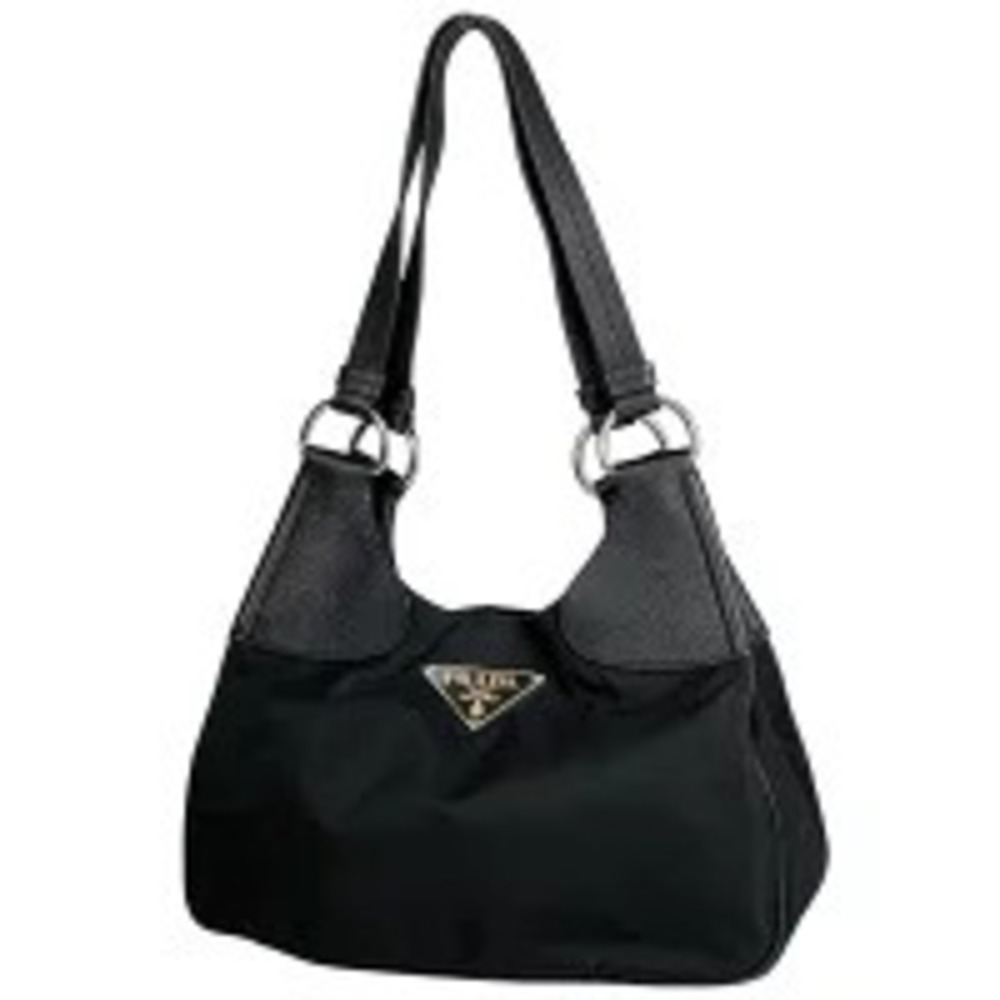 Prada Plate 2way Shoulder Bag Tessuto Nero Black